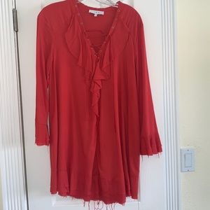 Iro lace up long sleeve dress